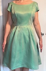 Vintage 50’s Harry Keizer Mint Green Fit Flare Short Sleeve Dress Size 10