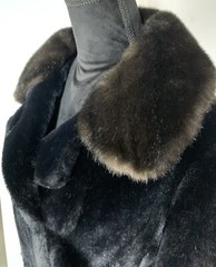 Vintage Black Faux Fur Coat Ultra-Seal Sportowne New York Women’s 12 Made In USA