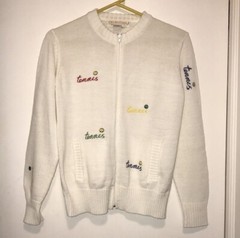 Vintage Tennis QUANTUM Women’s Sweater LG zippered Preppy Academic RARE AND HTF