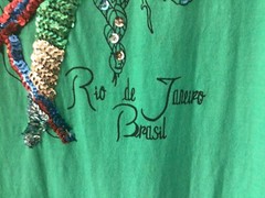 COOL VINTAGE 1980S RIO de JANEIRO BRAZIL SEQUIN PARROT WOMENS DRESS/COVERUP SZ M