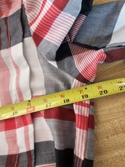 Vintage TC II Plaid Shirtwaist Dress 14 Red Black White POCKETS Belted Pristine