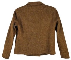 Vtg 50s Peacoat Blazer Crop Wool Tweed 42 EU Brown Austria Handmade Preppy READ