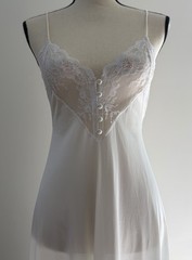 VTG 70s Barbizon White Lace Maxi Nightgown Slip S Fairy Whimsi Feminine Bridal