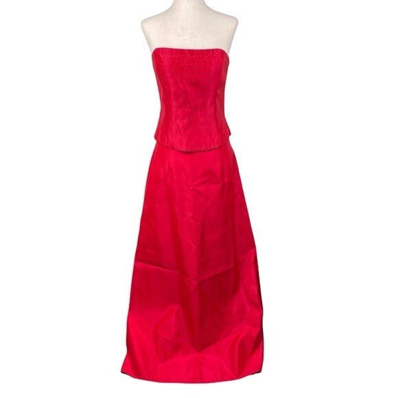 Vintage 90s Y2K Jessica McClintock Gunne Sax Two Piece Sleeveless Formal Dress