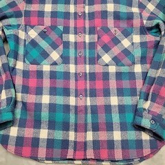 VTG Woolrich Shirt Women 14 Multicolor Plaid Wool Blend schacket Made In USA