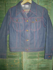 Ms LEE Vtg 1960s 1970s Dagger Collar Denim Jean Jacket UNWASHED nwot ? S/MED USA