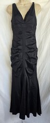 Vtg Y2K Xscape JOANNA CHEN Goth Coffin Draped Ruched Mermaid Morticia Dress 10