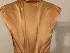 Vintage 1940s Fred Perlberg Dance Originals Golden Satin Evening Gown Peplum