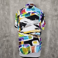 Vintage Jams World Womens XXL Monaco Colorful Abstract Beach Hawaiian S/S