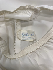 Vintage Half Slip SIZE SMALL white long LENGTH 36″ formal slit SNIP-IT 60s 70s