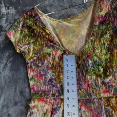 GLAMOUR COUTURE QUALITY VINTAGE 1950’S FLORAL GOLD LAME BROCADE PARTY DRESS