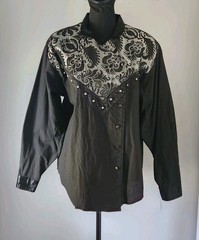 Panhandle Slim Women’s Western Long Sleeve Button-up Shirt Vintage Size Large