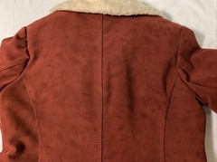 Vintage 70s 80s Wiman Sherpa Vegan Faux Suede Coat Union Made USA Womens Size L
