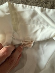 Jane Holley Inc. Original Vintage White Shirt 100% Dacron Polyester Size 12 32