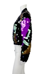 SPECTACULAR VINTAGE 2008 MIU MIU BY PRADA PALETTES SEQUIN BOMBER JACKET NOS