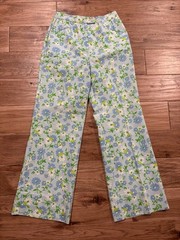 Vtg 60s Cordon Philadelphia Lord & Taylor Union Made Floral Pants Wide Leg Sz 10