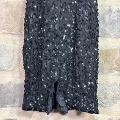 Stenay Vintage Silk Sequin Dress Black Teal Magenta Petite 6 Cocktail Sheath