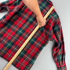 Vintage 80s Polo Ralph Lauren Wool Flannel Shirt Womens 8 Oversized Loop Collar