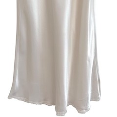 Sara Beth Vintage Cream Satin Nightgown Lace Floral Embroidery Pearl Accent 36