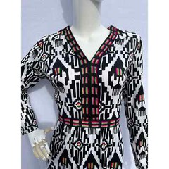 70’s Monochrome Geometric Print Maxi with Neon Blocks