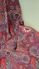 Vintage 70s Tabby of California Dress Size 12 Paisley Shirtdress Shoulder Pads