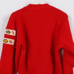 Vintage 60s 70s Goshen High School Indiana Varsity Red Football Sweater Medium