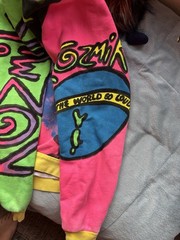 1989 Vintage Hand painted Neon Kozmik Crewneck Sweater Size XL.