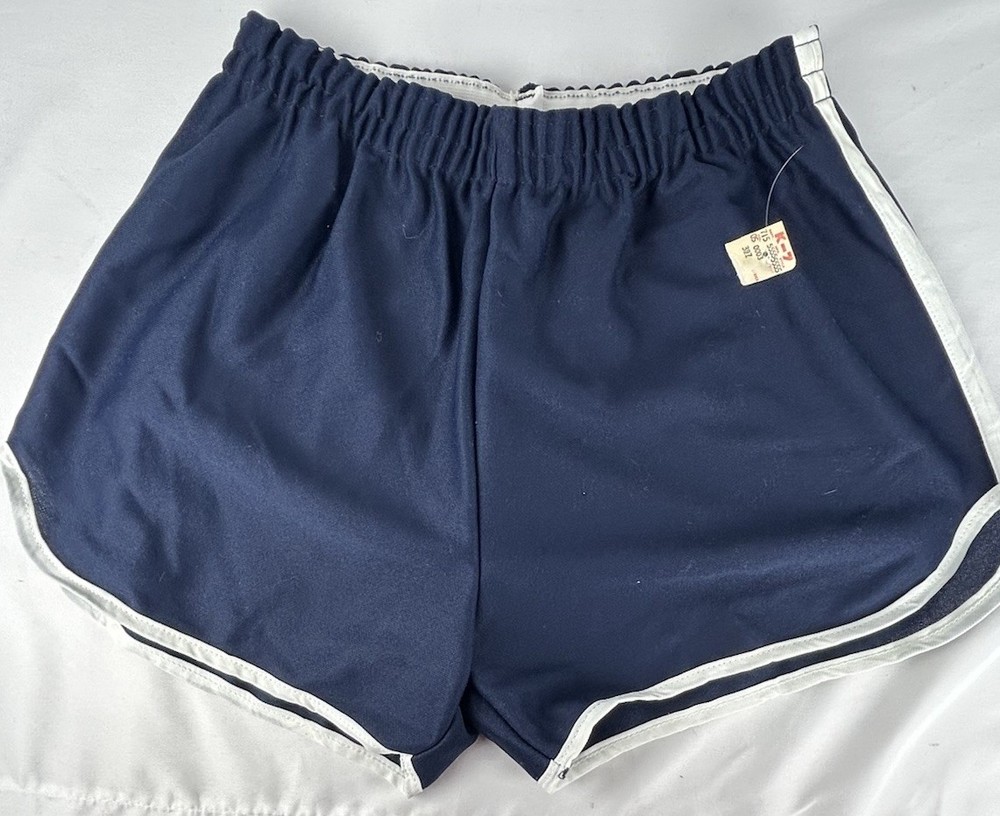 NWT Vintage Kmart Blue Gym Running Athletic Shorts Womens L Pull On USA RARE