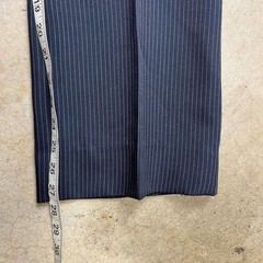 Vintage 80s Trousers Navy blue pinstripe 34×28 flat front talon zipper