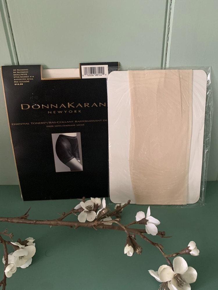 Vintage 1990s Donna Karan Seamless Dark Palomino Nylon Pantyhose Essential Toner