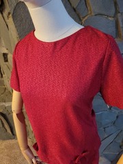 Vintage 2pc MCM Red Shimmer Top/ Skirt Retro Size 4/6 KENLEY Mad Men