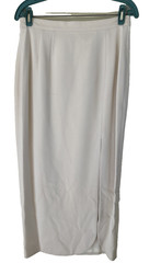 Daymor Couture Vtg Cream Skirt Suit Beaded Padded Shoulders MOB Size 6