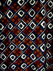 VTG STAR CCC A Line Skirt Checks Squares Dark Chocolate Navy Blue Beige M EUC