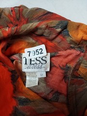 Vintage 80s Tess Shirt Dress Womens 12 Orange Floral Feminine Midi cottage core