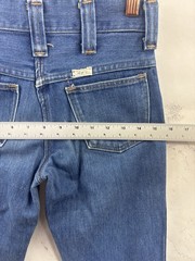 Vtg 70s Sedgefield Flare Bell Bottom Jeans 25 USA Virgo Astrology Art Nouveau