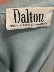 Dalton 100% Cashmere Cardigan Sweater Pockets Blue True Vintage Women’s 38 S/M