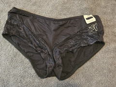 Cabernet Women’s Boyleg Panties Black w/Laced Mesh in Front Size: 6/42 Vintage