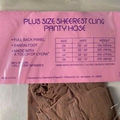 Vintage Lot of 3 Pantyhose Plus Size 3X and 3x-4X