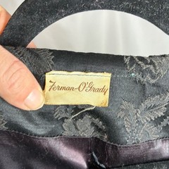 Vintage 1950’s Ferman O’Grady Black Floral Satin Opera Coat OSFA Collectible