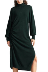 NWT Ted Baker Aavvaa Knitted Dress With Ruched Side Detail Sz 3/US 12 Green $285