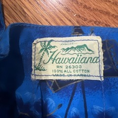 Vintage Hawaiiana Dress Blue – No Size Tag Approx M – Cotton