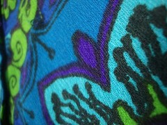 Vintage Paradise Hawaii Women’s Hawaiian Dress S/M Blue Green Purple Mod Paisley