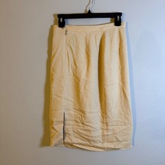 Vintage Burberrys Womens Beige Rayon Wool Pencil Skirt Made in USA Size 6