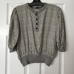 Vintage Emanuel Ungaro Blouse Made In Italy Black And Ivory Sz 8