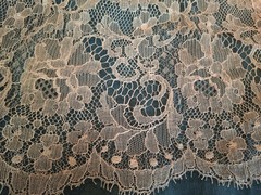 Vintage 1920s Pink Silk/Lace & Rhinstone Skirt Portion
