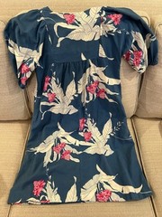 Vtg Hilo Hattie’s Women S Hawaiian Muumuu Dress Blue Pink Floral Pocket S