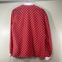 Vintage Hudson’s Blouse Red With White Polka dots Bow Collar Long Sleeve Shirt