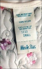 1960s MOVIE STAR NIGHTGOWN Trapunto Embroidery NYLON 34B S NEW OLD STOCK Vintage