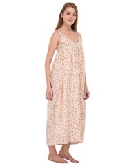 Printed Cotton Sleeveless Button-front Nightdress | Cotton Lane