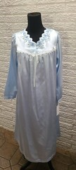 Vintage Fundamentals Petite Sz S Blue Nightgown 2 Button Top Ruffle Nwt